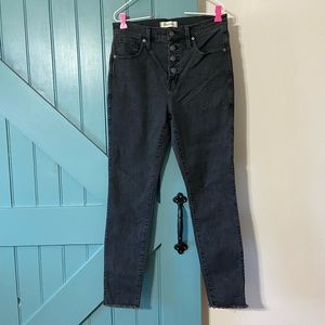 Madewell 10”High Rise Skinny Button Fly Black Jeans